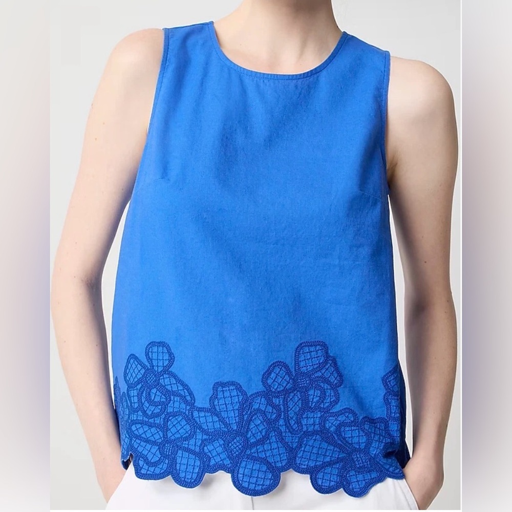 NWT JCrew Factory Embroidered-trim shell - Picture 3 of 7